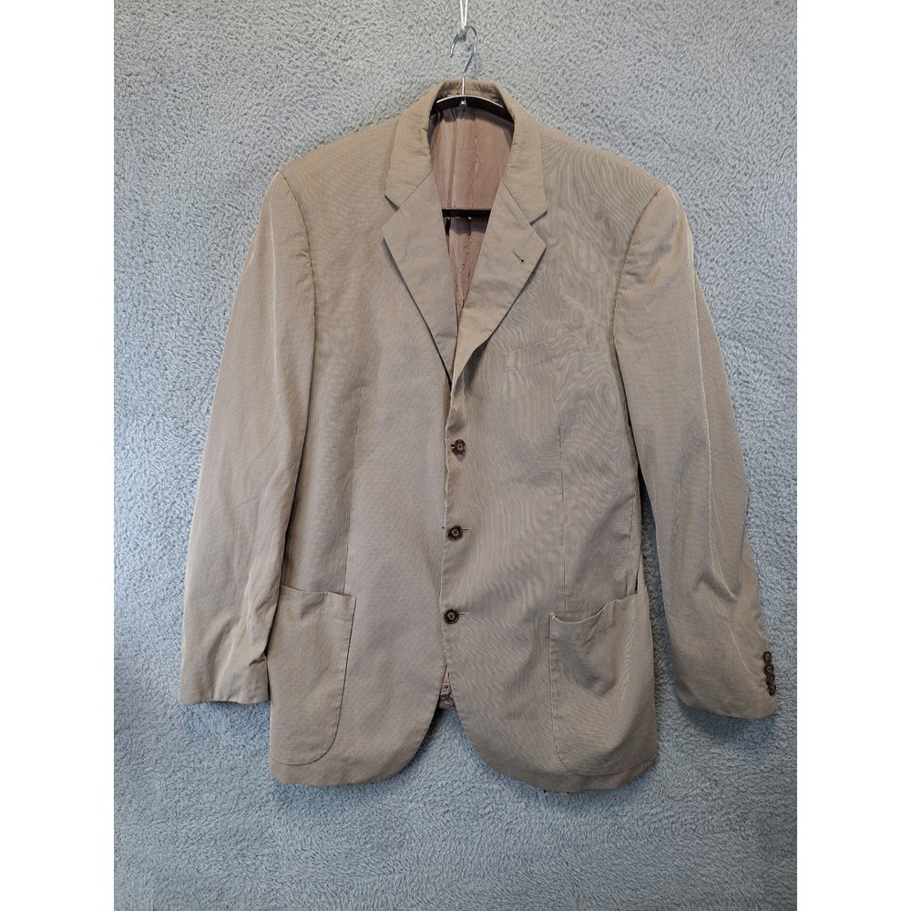 Vintage Joseph Abboud Men's Tan 3 Button Blazer Sport Coat Jacket Size 42L USA